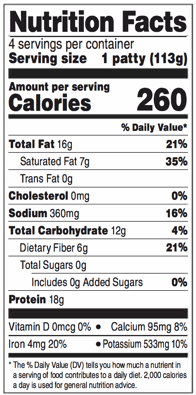 Nutrition Facts - Motif Beefworks